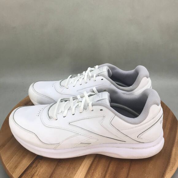 Reebok Walk Ultra 7 DMX Max Walking Shoes Men 14 White Leather Lace Up Low Top - Picture 3 of 8